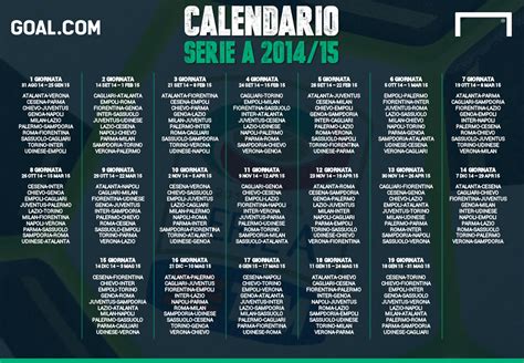 Calendario Serie A 2014 2015 Goal