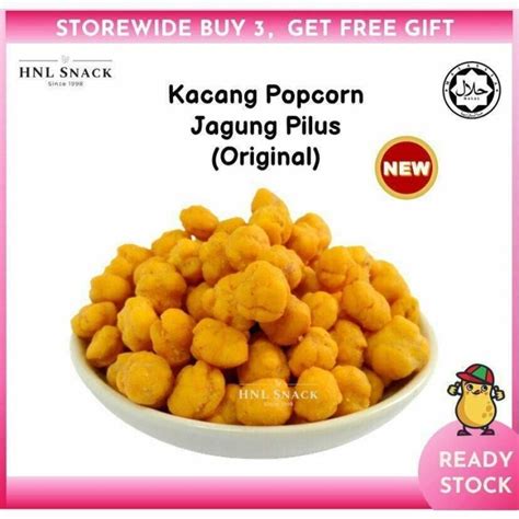 New Kerepek H L Keropok Kacang Popcorn Jagung Pilus Original Spicy