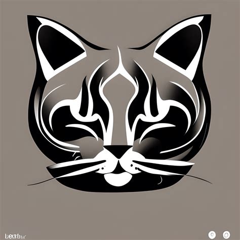 Neotraditional Cat Stencil Graphic · Creative Fabrica