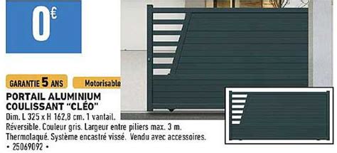 Promo Portail Aluminium Coulissant cléo chez Brico Cash iCatalogue fr