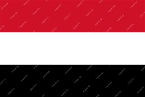 Premium Vector The National Flag Of Yemen Vector Illustration With