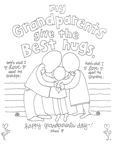 Grandparents Day Coloring Pages Give the Best Hugs - Free Printable ...