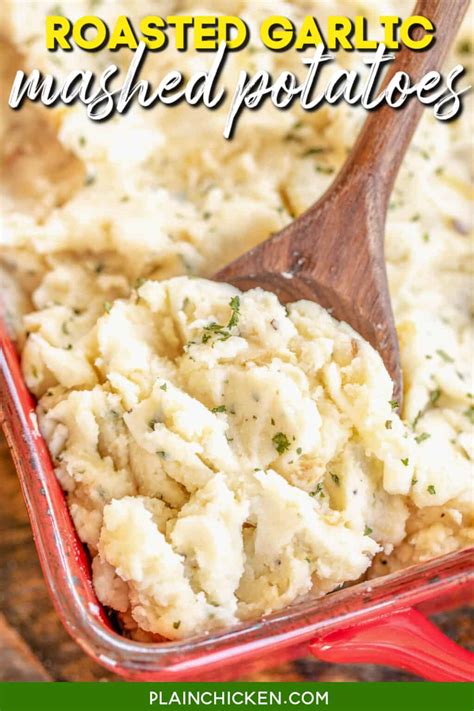 Roasted Garlic Mashed Potatoes Plain Chicken