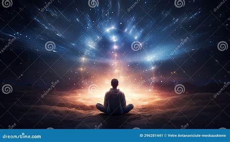 Transcendent Meditation and Step into the Realm of Pure Consciousness. Stock Illustration ...