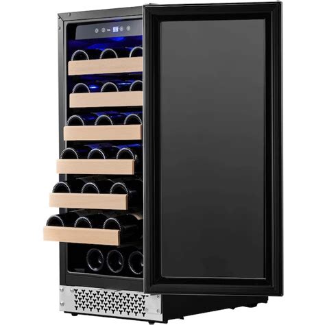 Yeego 15 In W 33 Bottles Stainless Steel Built In Freestanding Indoor Wine Cooler In The Wine