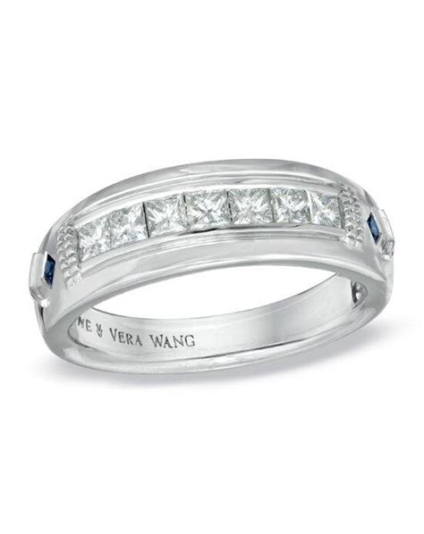 Vera Wang LOVE at Zales Vera Wang LOVE Collection Men's 3/4 CT. T.W. Princess-Cut Diamond ...