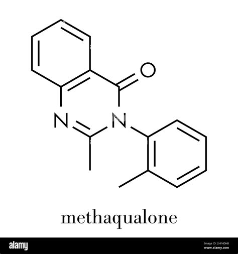 Methaqualone Recreational Drug Chemical Structure Skeletal Formula