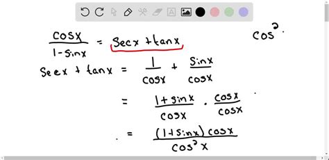 SOLVED Verify That The Equation Is An Identity Sinx Cosx Show That