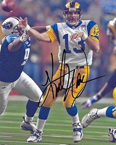 Kurt Warner St Louis Rams Signed Autographed Football 8x10 Photo A