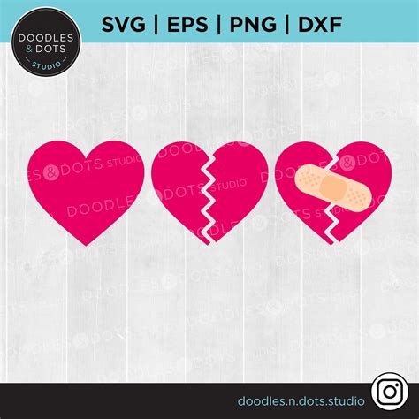 Broken Heart Svg Valentine Svg Heart Svg For Cricut Broken Heart