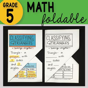 Classifying Triangles Math Interactive Notebook Foldable Tpt