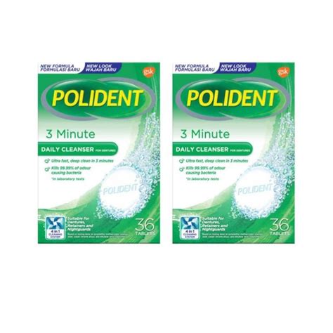 Polident 3 Minute Daily Denture Cleanser Ultra Fast Deep Clean For