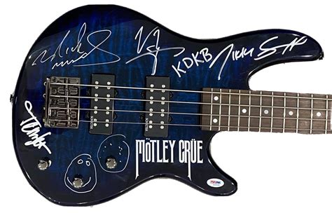 Motley Crue Signed Bass Guitar Sixx Neil Mars Lee Autographed Bass