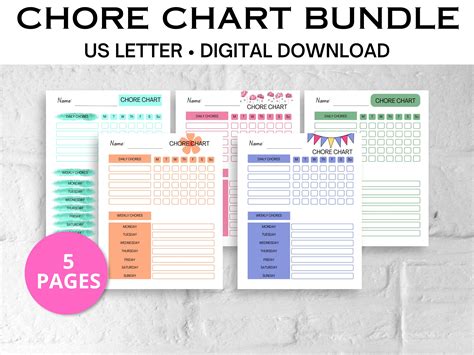 Chore Chart Printable Bundle - Etsy