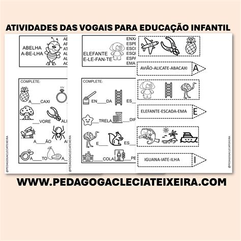 Educação Infantil atividades para trabalhar as vogais Blog verloop io