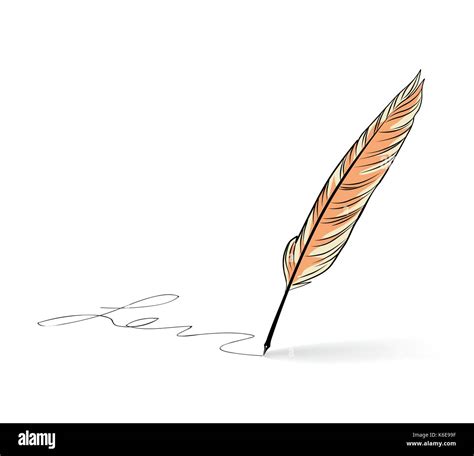 Feather pen writing calligraphy. Literature retro sign Stock Vector ...