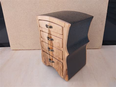 Bandsaw Box Made From Figured Maple With Faux Stone Finish In Oil