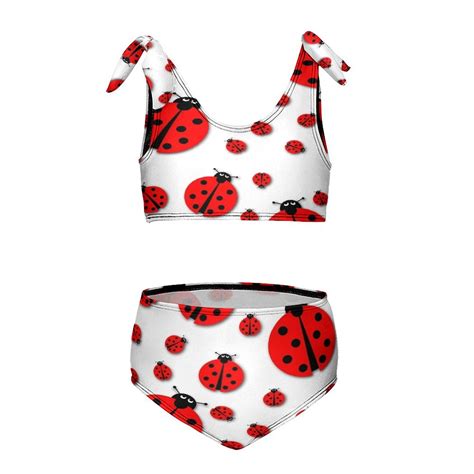 Ladybug Girl S 2 Piece Bikini Set Beach Sport Swimsuit Swimwear 6 7Y110cm Walmart