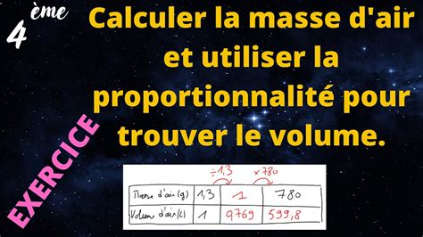 Calculer La Masse D Air Et Utiliser La Proportionnalit Pour Trouver Le