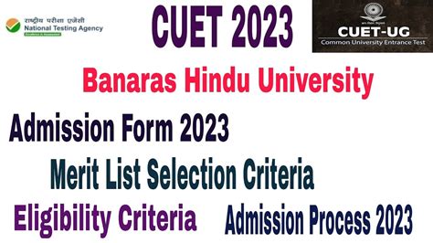 Banaras Hindu University CUET Admission Form 2023 24 Cut Off