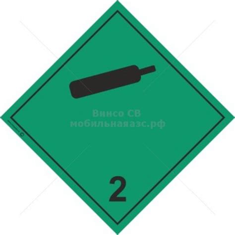Знак "Класс 2. Невоспламеняющиеся, нетоксичные газы" | Azs24.kz