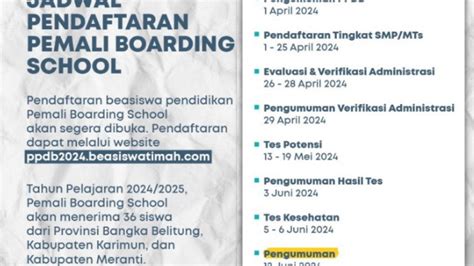 Siapkan Dirimu Pendaftaran Kelas Beasiswa PT Timah Program Pemali