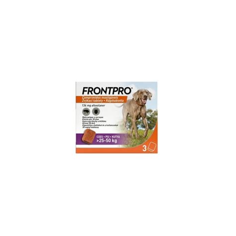 FRONTPRO Antiparasitäre Kautabletten für Hunde 25 50 kg 3 Tabletten