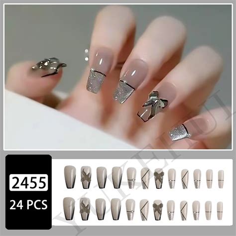 Trend Yukehui Pcs Fake Nails Set With Glue Matte Nail Sticker