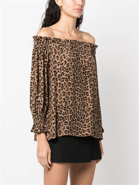 Simonetta Ravizza Off Shoulder Leopard Print Blouse Farfetch