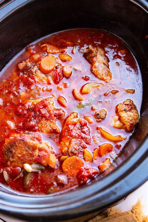 Slow Cooker Chicken Cacciatore The Roasted Root