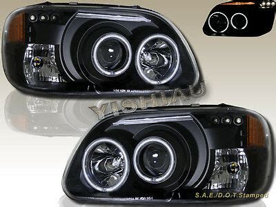 1995 2001 Ford Explorer Dual CCFL Halo LED Projector Headlights Black