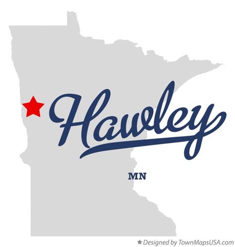 Map of Hawley, MN, Minnesota