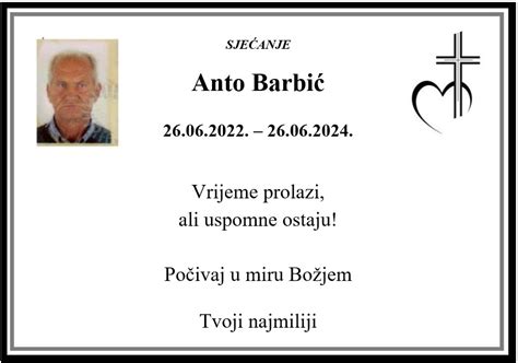 Anto Barbić Osmrtnice KSB