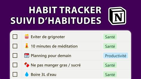 Notion tutoriel Créer un Suivi d habitudes Habit Tracker De A à Z