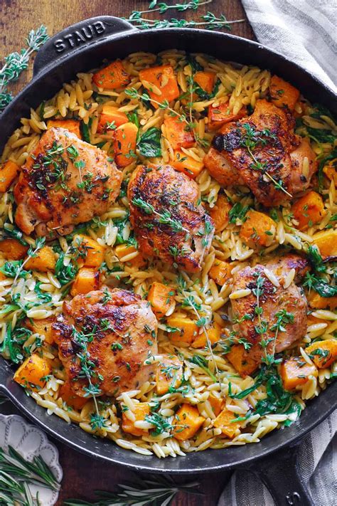 Creamy Chicken Orzo With Butternut Squash And Spinach Artofit