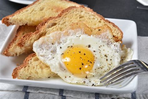 Buttered Toast with Bacon and Eggs Stock Image - Image of potatoes ...