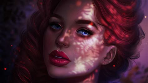 Red Head Girl Portrait Face Closeup Wallpaperhd Fantasy Girls