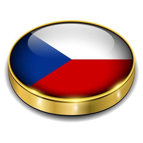 Premium Vector Czech Republic Czech Republic Flag 3d Button Vector