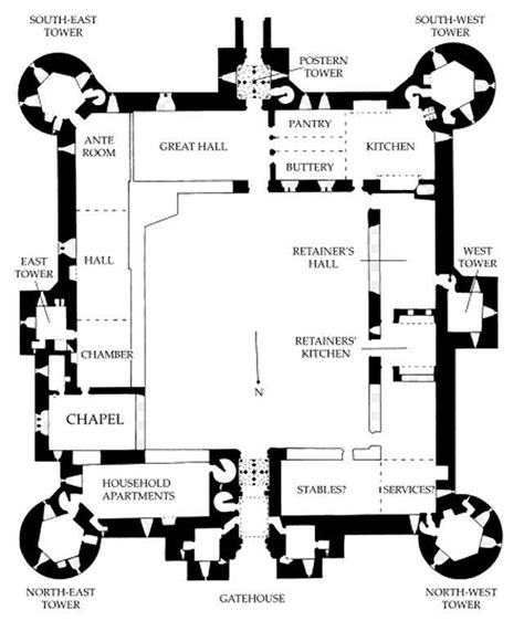 Замок Бодиам в Англии | Castle floor plan, Castle layout, Medieval ...