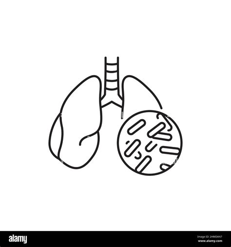 Tuberculosis Color Line Icon Human Diseases Pictogram For Web Page