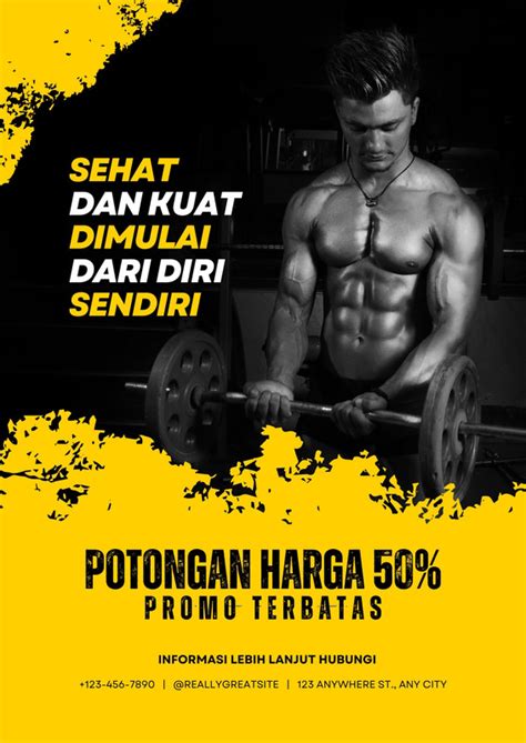 menyesuaikan  poster yoga template secara  canva