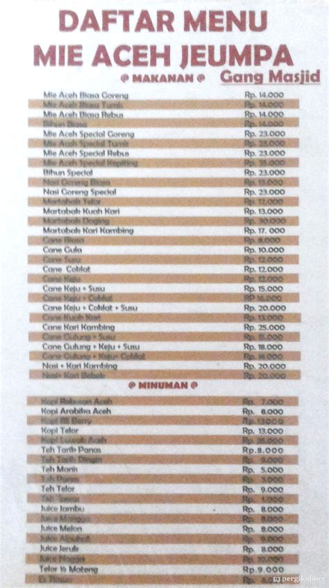 Selalu Diperbarui Menu Mie Aceh Bungong Jeumpa Pesanggrahan