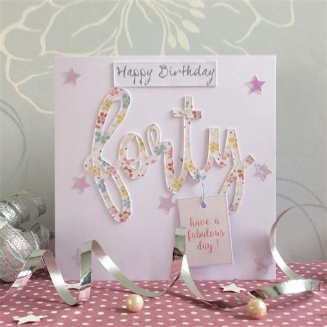 Handmade 40th Birthday Card Etsy Uk