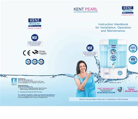 Wall Mounted Kent Pearl Water Purifier 8 L Ro Uv Uf Tds Control