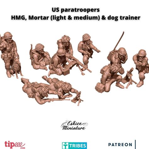 3D Printable BUNDLE WW2 US Paratroopers Infantry Detachment 28mm By