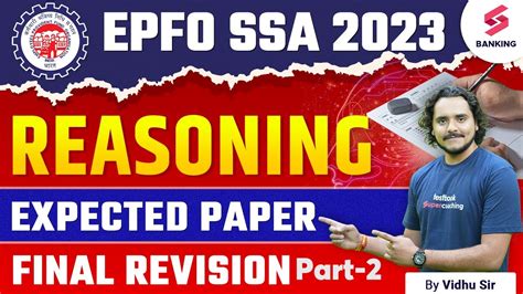 EPFO SSA 2023 Reasoning Final Revision Most Expected Paper Part 2