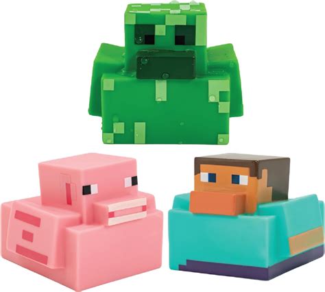 Amazon Paladone Minecraft Rubber Duckies Set Of 3 Minecraft Bath