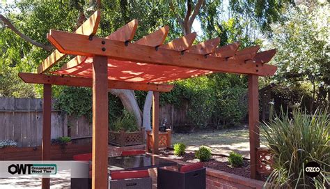 Ozco Building Products Ornamental Wood Ties Owt Pergola With Shade