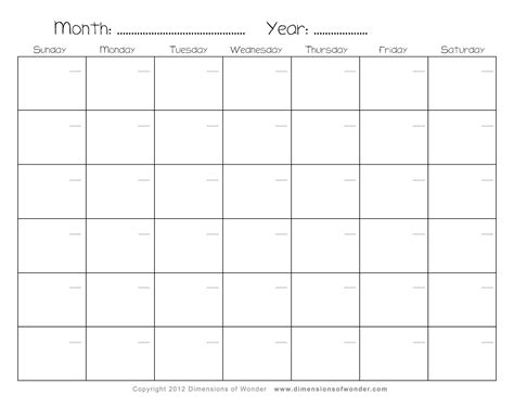 Monthly Calendar Design Template