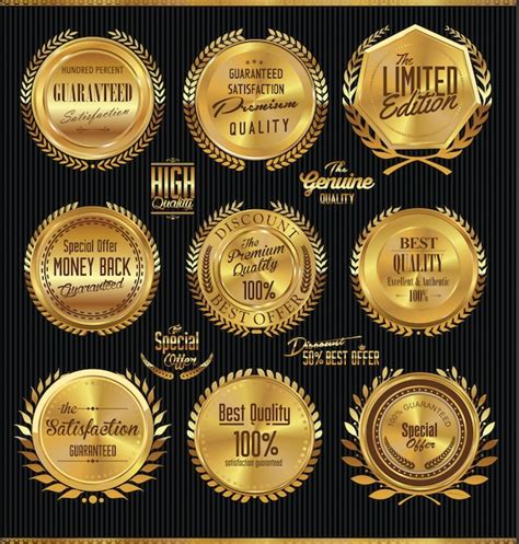 Premium Vector Golden Labels Collection